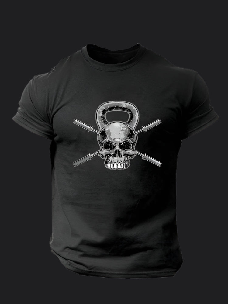 Kettlebell Crossed Barbells GymT-shirt